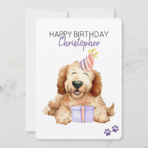 Carte Labradoodle Chien Personnalisé Joyeux Anniversaire