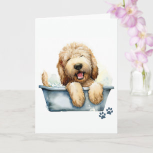 Carte Labradoodle Chien Salutation pliée