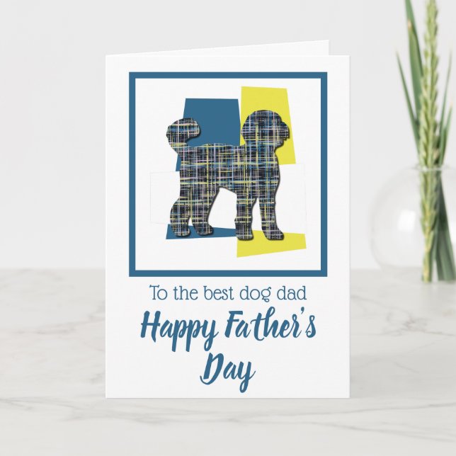 Carte Labradoodle chien tri-couleur Fête des Pères (Devant)