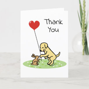 Carte Labrador jaune et Merci petit ami