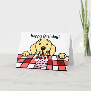 Carte Labrador jaune vous observant anniversaire