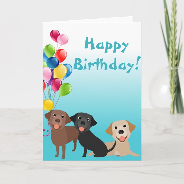 Carte Labrador Laboratoire de recherche Animal avec ball (Devant)