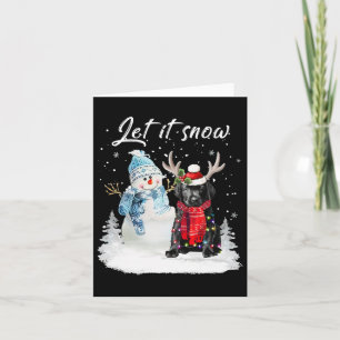 Carte Labrador Pup Père Noël Chien Noël Snowman Xmas Paj