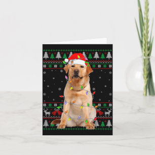 Carte Labrador Retriever Chien Noël Sweater Lumineux Hor
