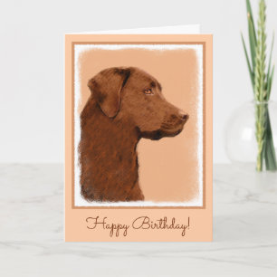 Carte Labrador Retriever (Chocolat) Peinture - Chien Art