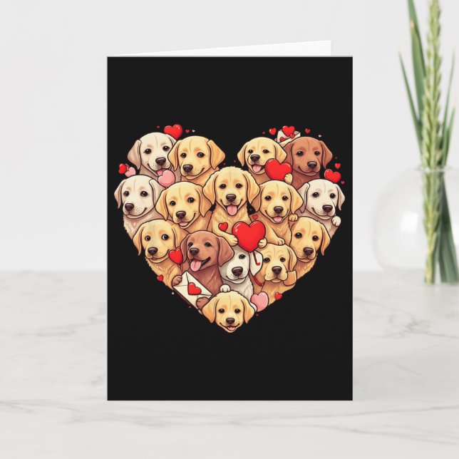 Carte Labrador Retriever drôle Cœur Saint-Valentin Labra (Devant)