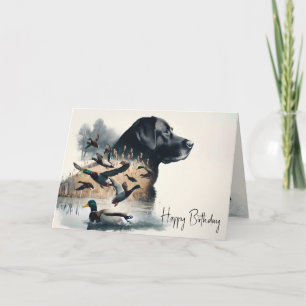 Carte Labrador Retriever et Canards Anniversaire