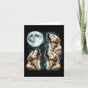 Carte Labrador Retriever Jaune Hurlement à la Lune Rétro