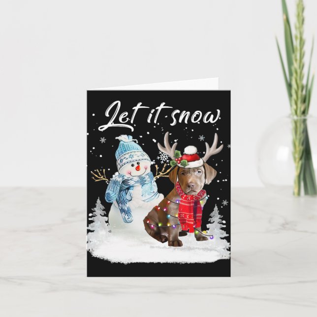 Carte Labrador Retriever Père Noël Chien Noël Snowman Xm (Devant)