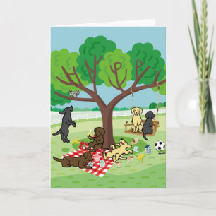Carte Labradors et Happy Tree Card