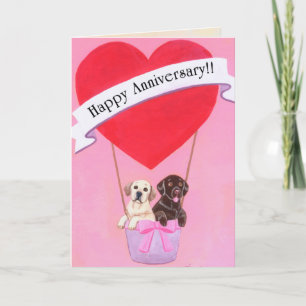 Carte Labradors pour anniversaire de mariage
