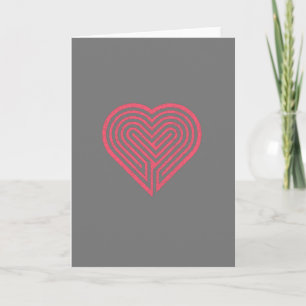 Carte labyrinthe du coeur rouge gris foncé valentines jo