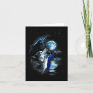 Carte Lac du Loup de la Lune Hurlement du Loup Pleine Lu