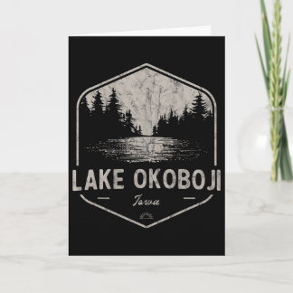 Carte Lac Okoboji Iowa Extérieur Vintage 
