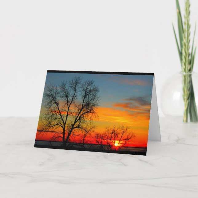 Carte Lac Winnebago Coucher De Soleil Penser À Vous (Devant)