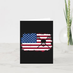 Carte Lacrosse American Flag Art Pour Hommes Femmes 4ème