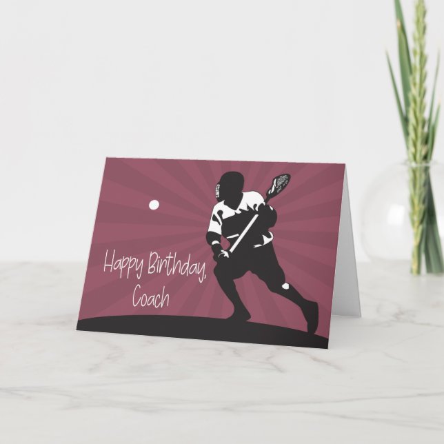 Carte Lacrosse Player for Lacrosse Coach Anniversaire (Devant)