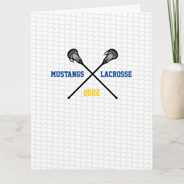 Carte Lacrosse Team Année Merci Entraîneur Joueurs Coule (Devant)