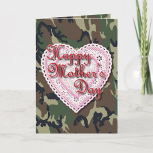 Carte Lacy Heart for Military Mom on Mother's Day