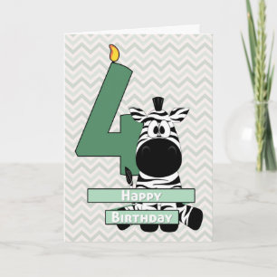 Carte L'adorable zèbre assis pour l'anniversaire de l'en