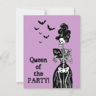 Carte Lady Skelly avec chauves-souris