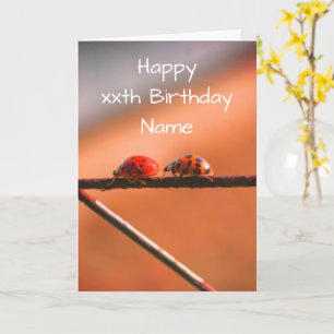 Carte Ladybug Buddies Nature Anniversaire personnalisé 