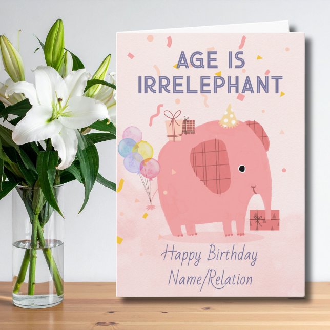 Carte L'âge est impeccable Eléphant mignon Anniversaire (Créateur téléchargé)