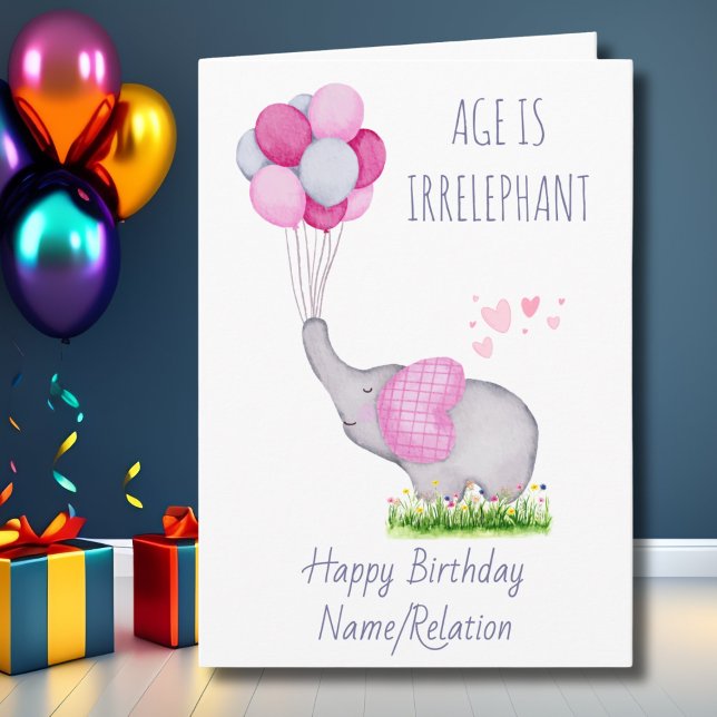 Carte L'âge est impeccable Eléphant mignon Anniversaire (Créateur téléchargé)