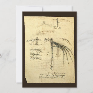 Carte L'aile de Léonard de Vinci, esquisse de machine vo