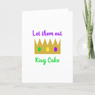 Carte Laissez-Les Manger Le Gâteau Du Roi Mardi Gras Cou