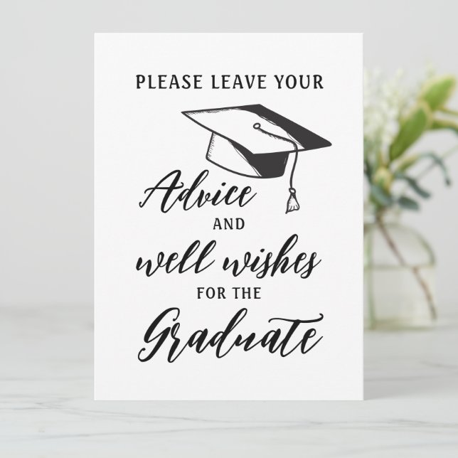 Carte Laissez Vos Conseils Pour Le Diplômé Simple (Debout devant)