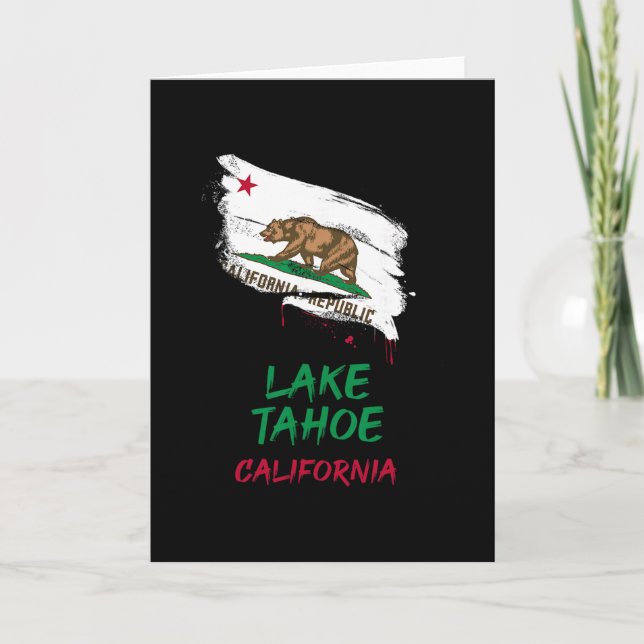 Carte Lake Tahoe California Paint Splatter Flag Vacation (Devant)