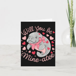 Carte Lamantin de la Saint-Valentin Animal Mignon Cœurs 