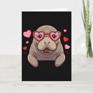 Carte Lamantin Drôle Coeur Chocolat Saint Valentin Femme