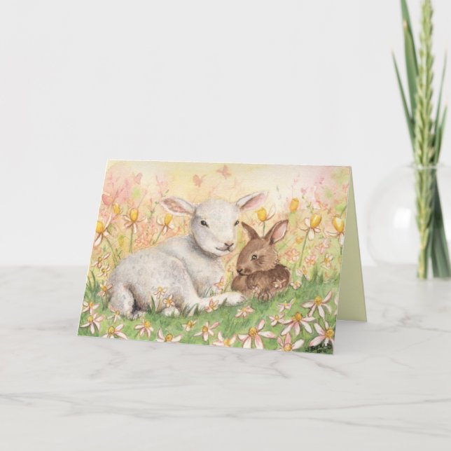 Carte "Lamb & Bunny" (Devant)