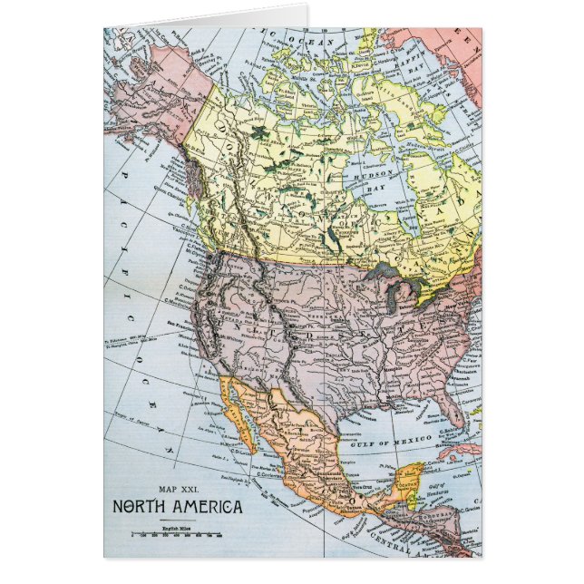 CARTE : L'AMÉRIQUE DU NORD, 1890 (Devant)