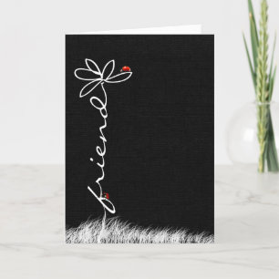 Carte L'ami pensant à vous marguerite avec la dame