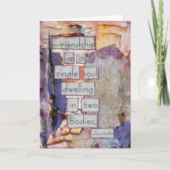 Carte L'Amitié Est Une Âme Unique (Devant)