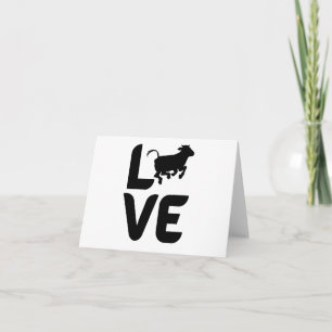 Carte L'amour avec la vache comme un O BLANK