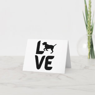 Carte L'amour avec le chien qui coule la salutation blan