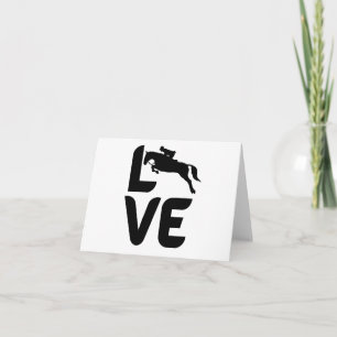 Carte L'amour avec un Chevaux de Saut comme O