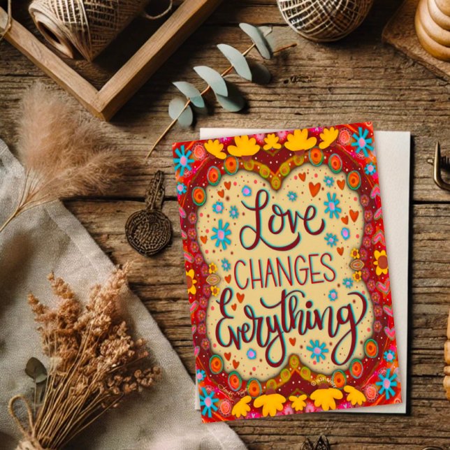 Carte L'amour change tout Inspirivity Saint-Valentin (Créateur téléchargé)