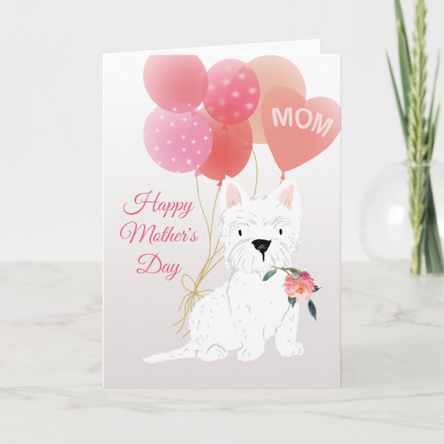 Carte L'amour de la Fête des Mères de ton chien Westie (Devant)