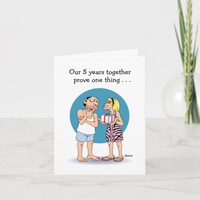 Carte "L'amour est" 5e anniversaire (Devant)