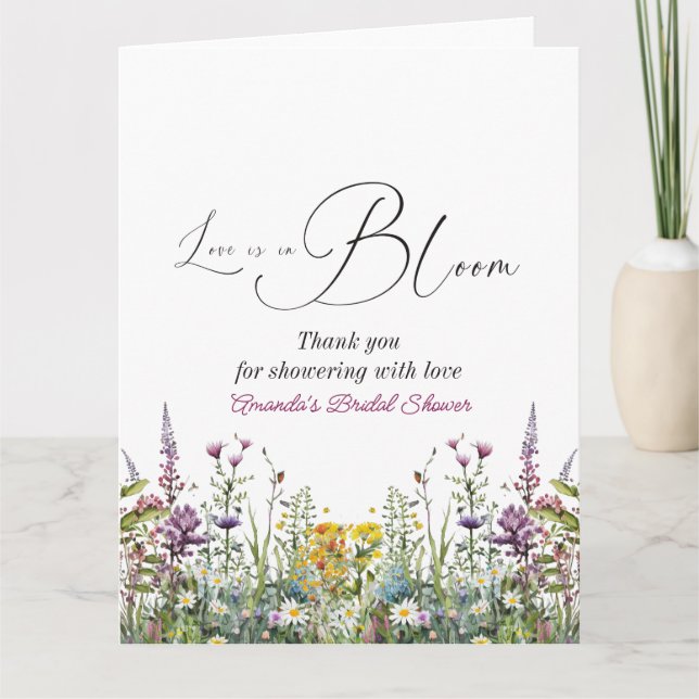 Carte L'amour est dans la Fête des mariées fleurie Fleur (Devant)