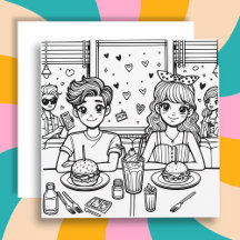 L'amour est dans le Air Diner | Page Couleur adult
