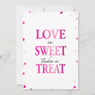 Carte L'amour est doux, prenez une friandise Confettis