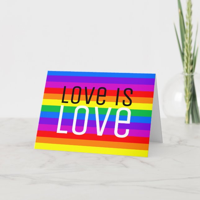 Carte L'amour est l'amour, arc-en-ciel (Devant)