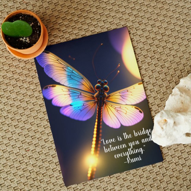 Carte L'amour est le pont Citation de la dragonfly Greet (A beautiful card to give or to frame...or both!)