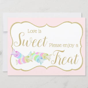 Carte L'amour est Sweet Candy Pink Sign